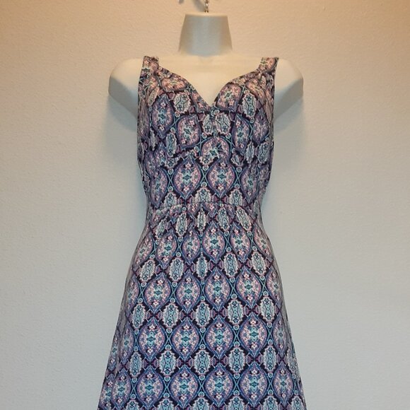 Loveappella Size L * Pink Navy Aqua * Pit to Pit 35" Bodice is lined * - Picture 5 of 8